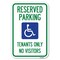 Signmission Reserved Parking Tenants Only No Visitor Heavy-Gauge Aluminum Sign, 12" x 18", A-1218-23005 A-1218-23005 - alternate 1